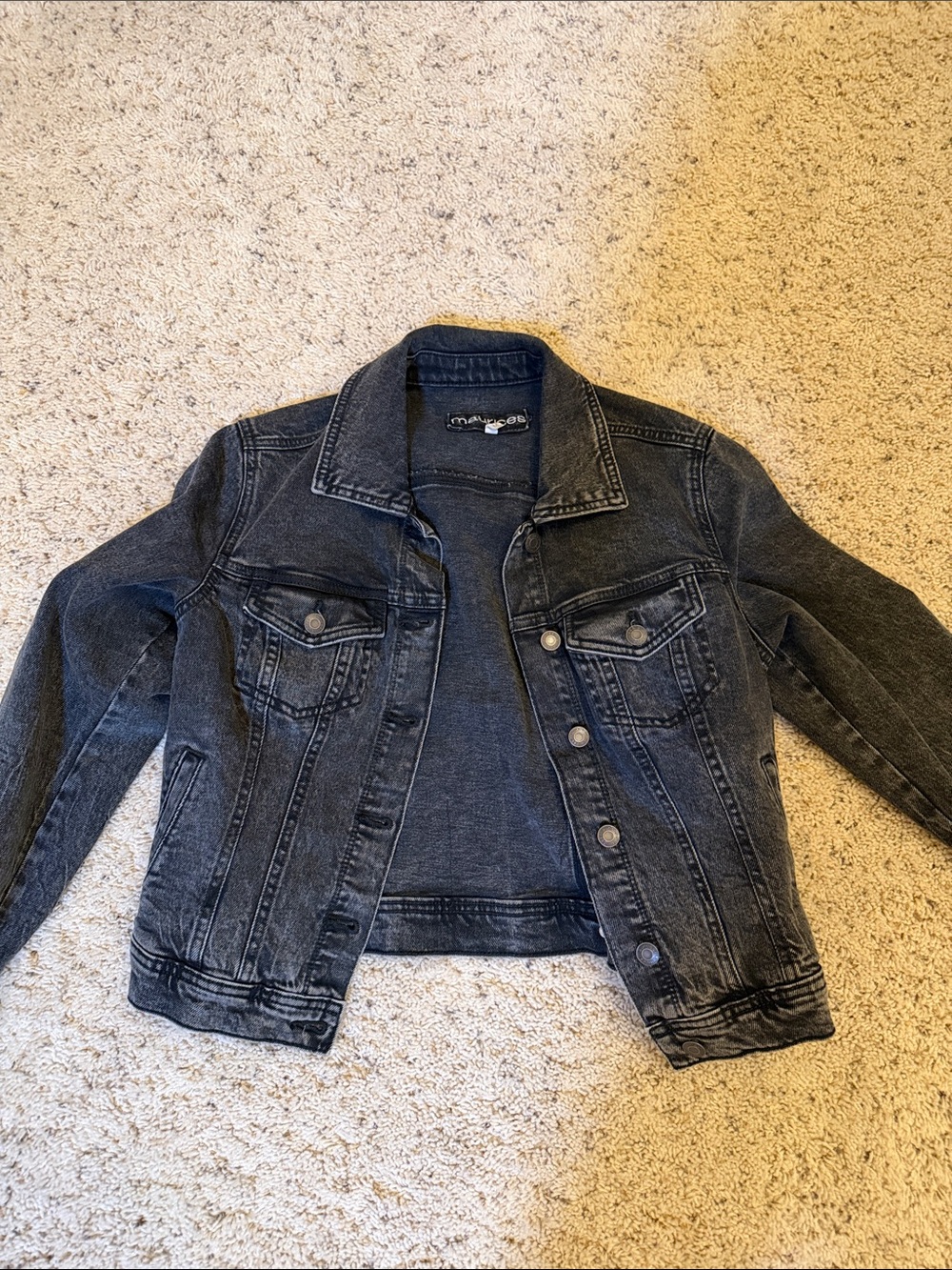 Maurices Black Washed Denim Jacket